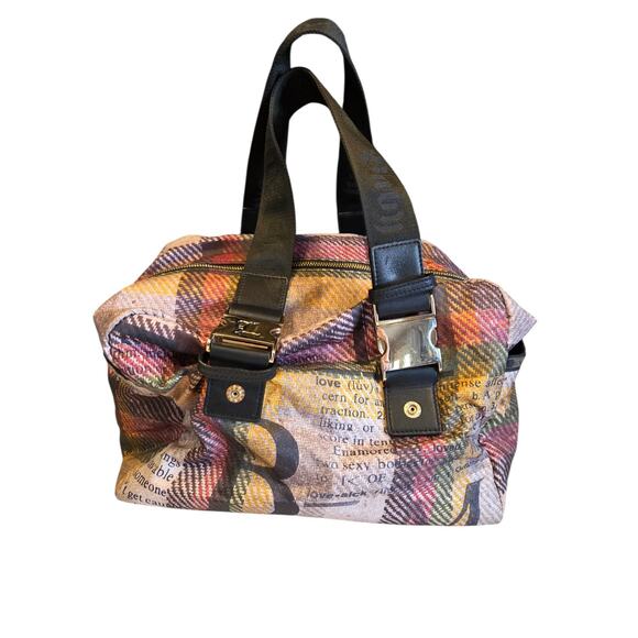 Gwen Stefani L.A.M.B. LeSportsac Tote Shoulder Bag Purse Tattoo Donegal Plaid - Picture 3 of 16